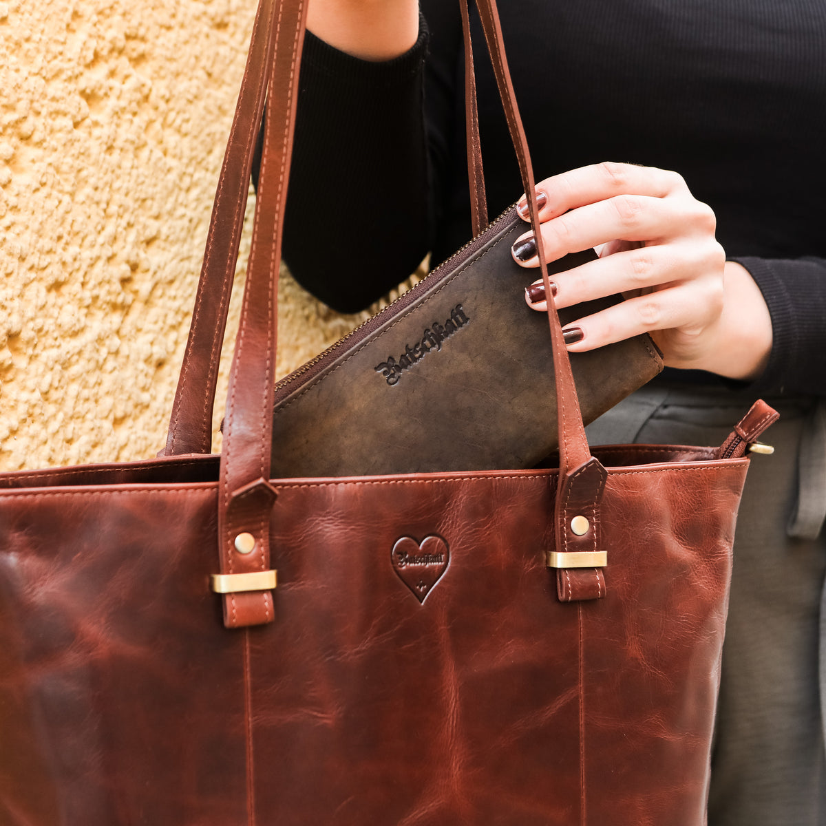 Shopper Handbag Luise made of buffalo leather, view 28
