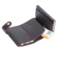 Portacarte Hodalump BLACK/RED in pelle di bufalo, vista 7