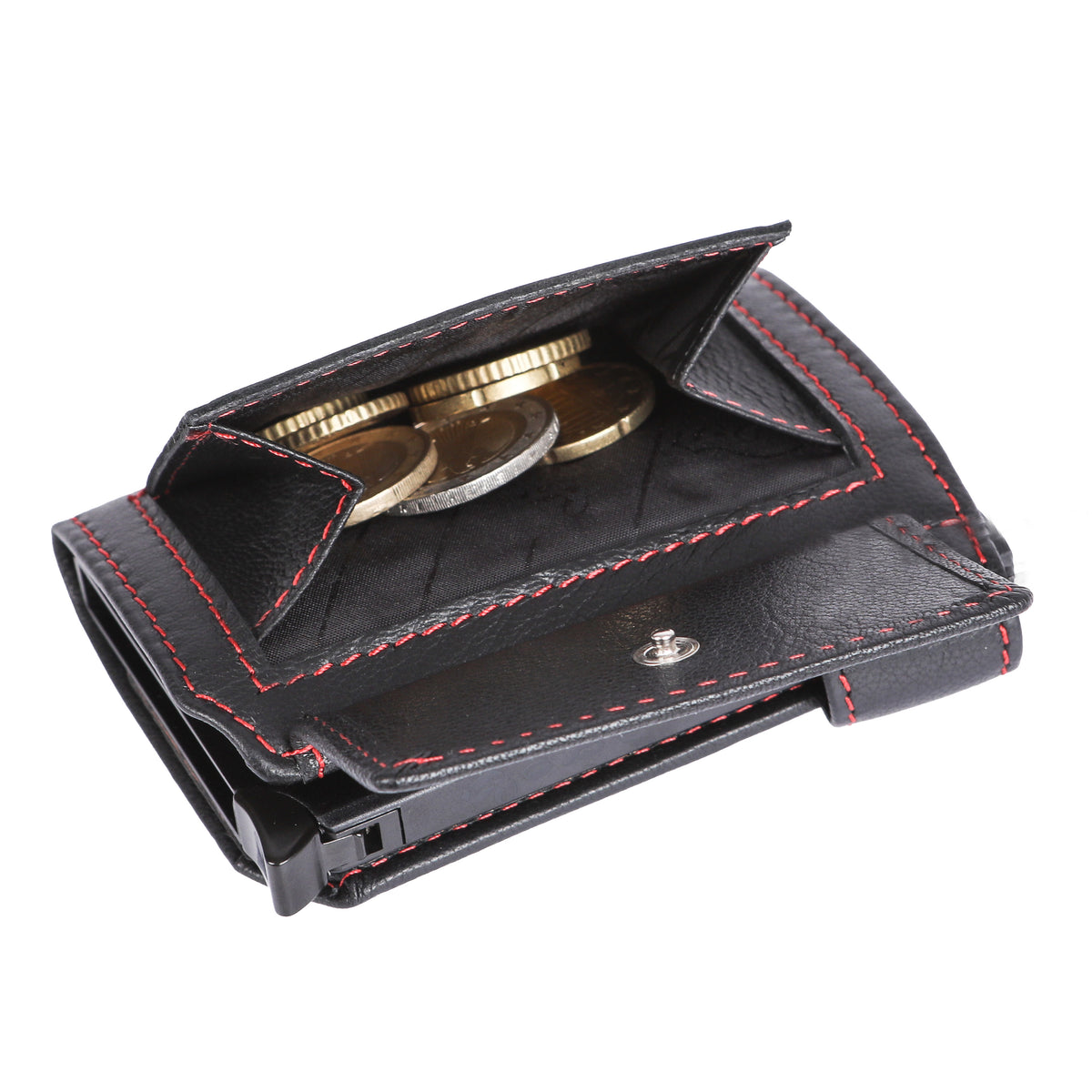 Portacarte Hodalump BLACK/RED in pelle di bufalo, vista 13