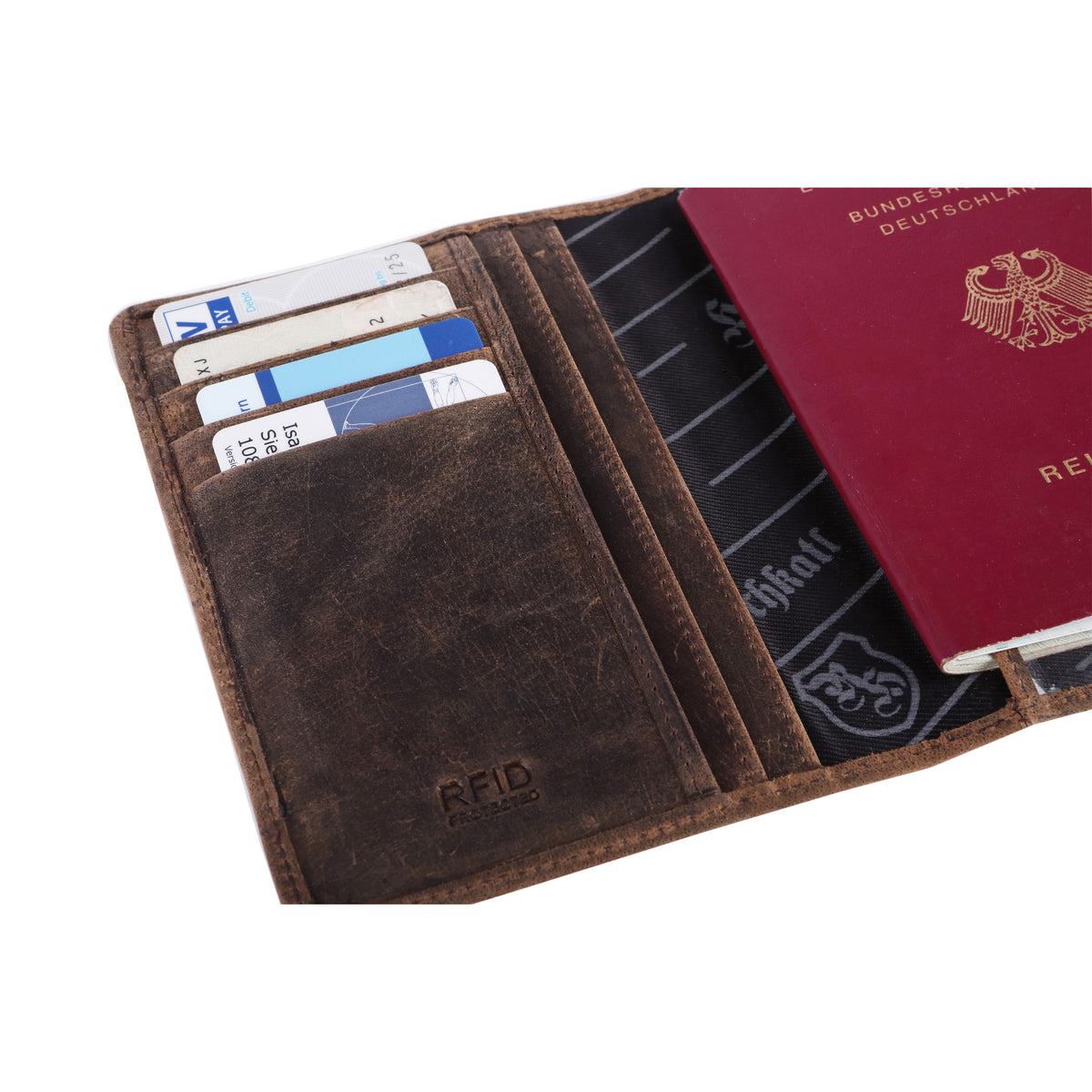 Portapassaporto Markus in pelle di bufalo, vista 5