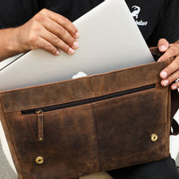 Borsa per laptop con stemma bavarese in pelle di bufalo, vista 12