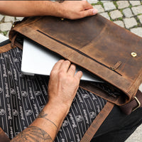 Borsa per laptop con stemma bavarese in pelle di bufalo, vista 13