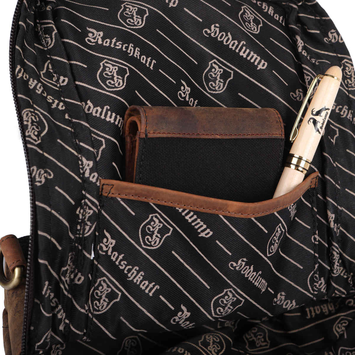 Borsa per laptop con stemma bavarese in pelle di bufalo, vista 11