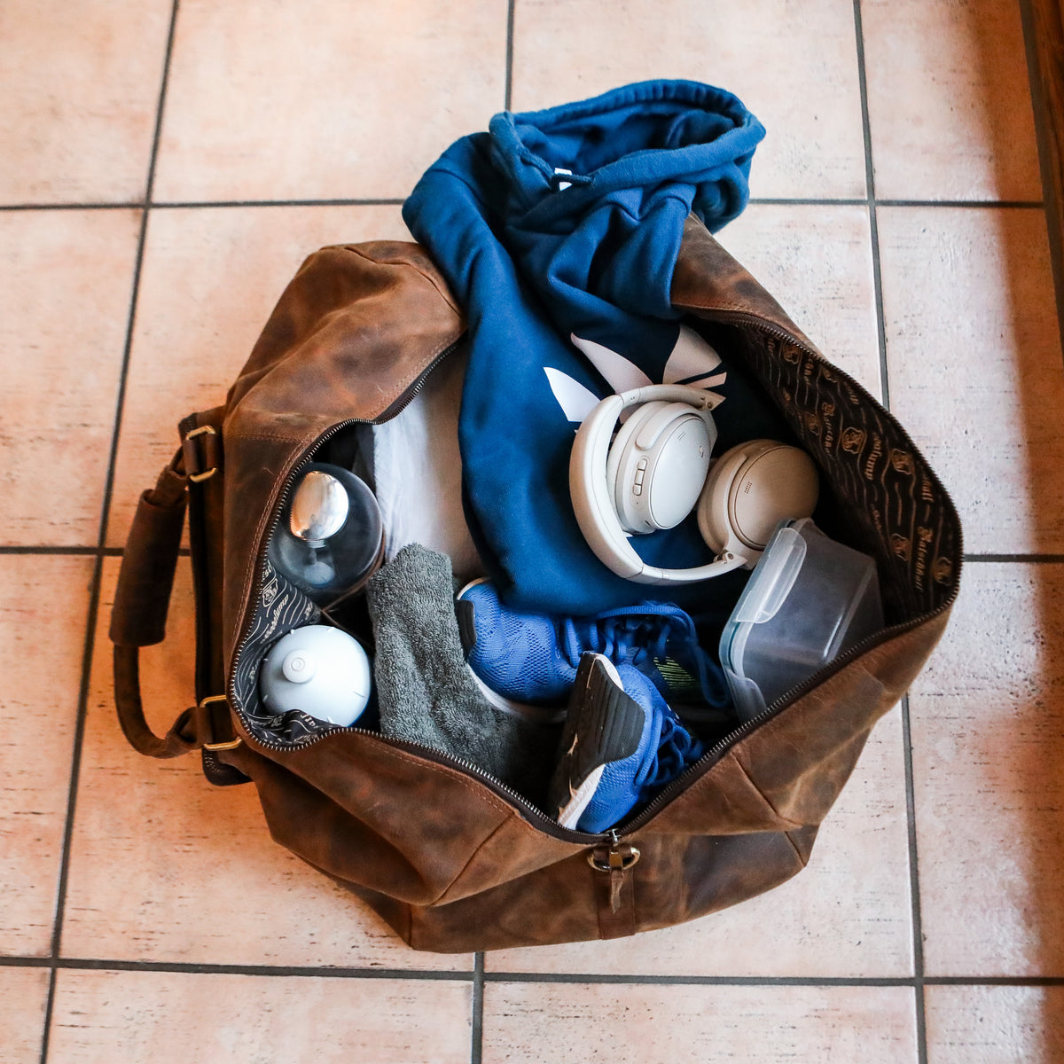 Große Reisetasche aus Büffelleder, Ansicht 16