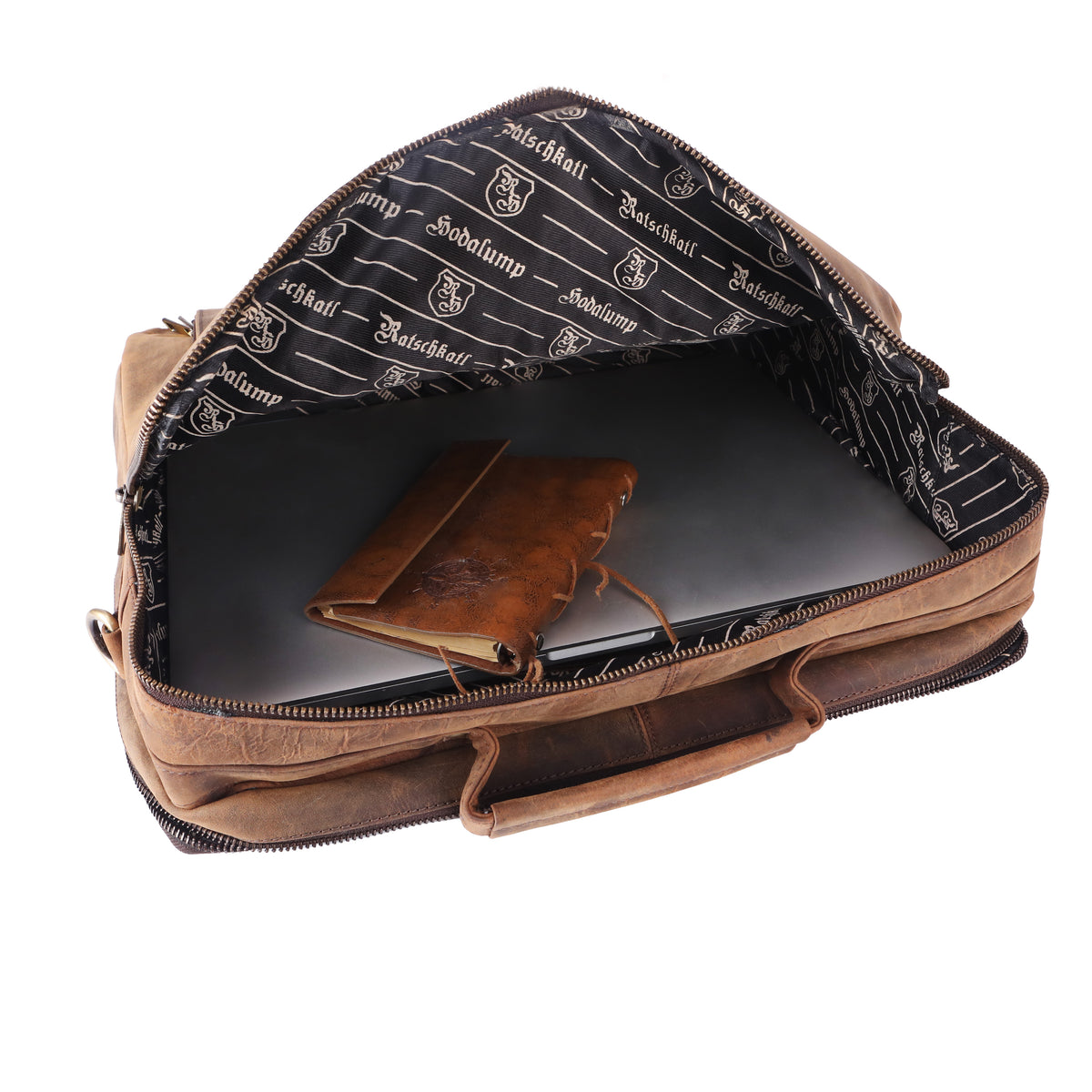 Large Laptop Bag Daniel made of buffalo leather, view 5
