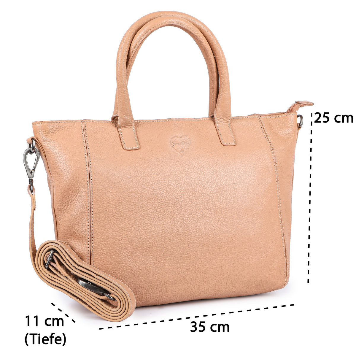 Borsa shopper soft Peach in vera pelle, vista 6