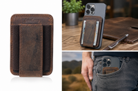 Slim Smartphone Pouch made of buffalo leather, view 4