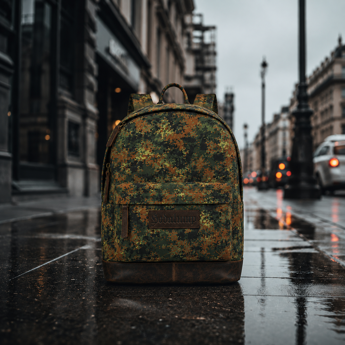 Hodalump City Rucksack color aus Büffelleder in camouflage, Ansicht 8