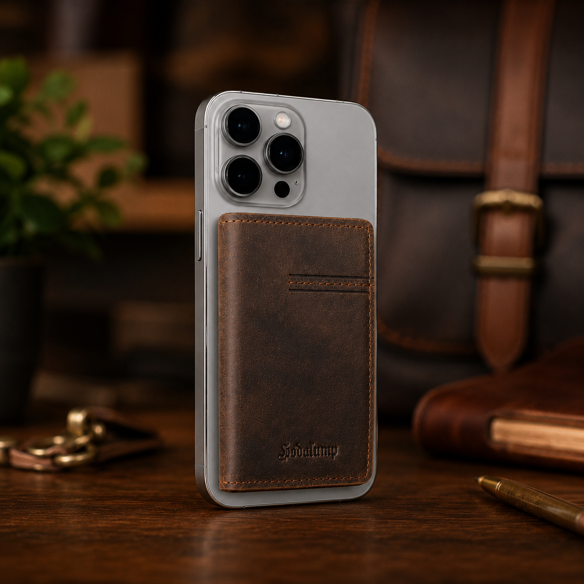 MagSafe Card Holder Wallet made of buffalo leather