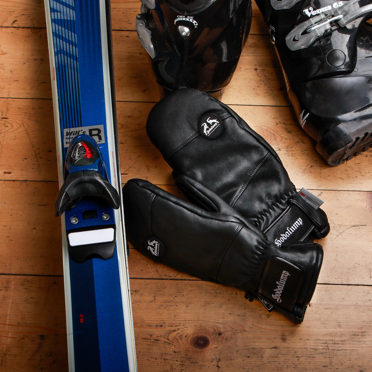 SKI Handschuhe Fäustlinge aus Echtleder, Ansicht 7