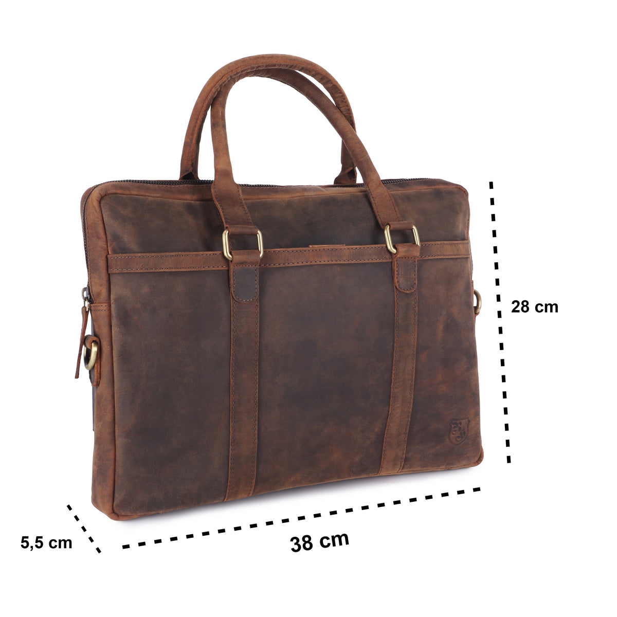 Business Bag Gecko made of buffalo leather in brown, view 12