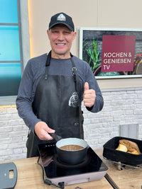 Gilet da barbecue Axel Schulz in pelle di bufalo