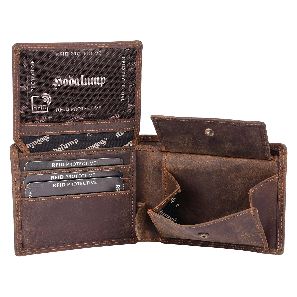 Hodalump Geldbörse mit Steinbock im Hunter-Vintage Look Geldbeutel Herren Hodalump & Ratschkatl
