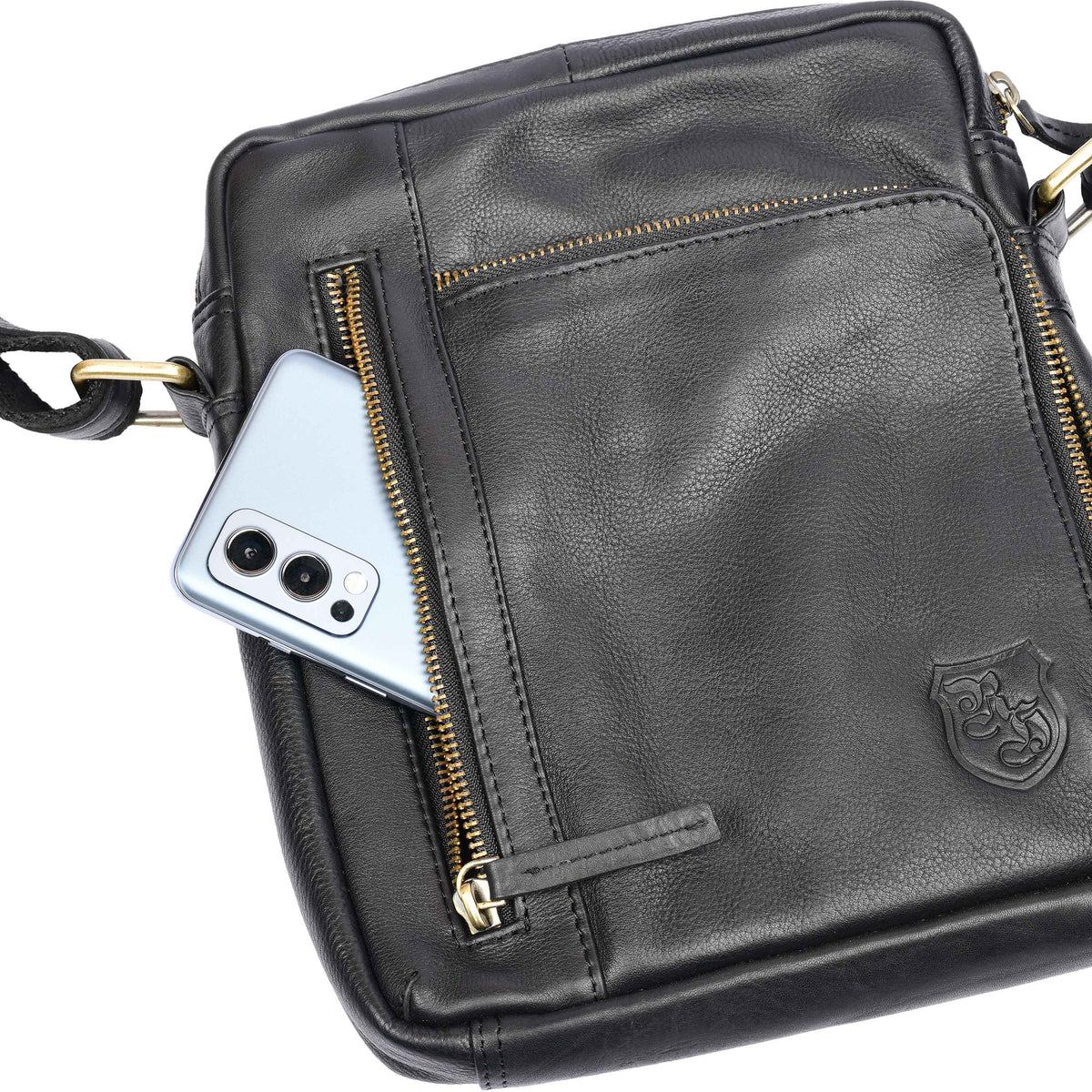 Borsa quotidiana Mike in pelle di bufalo, vista 14