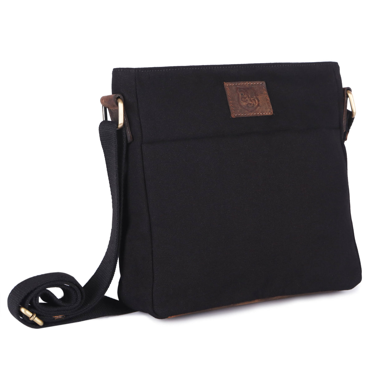 Shoulder Bag Recycled PET made of recycled PET with genuine leather in black, view 2