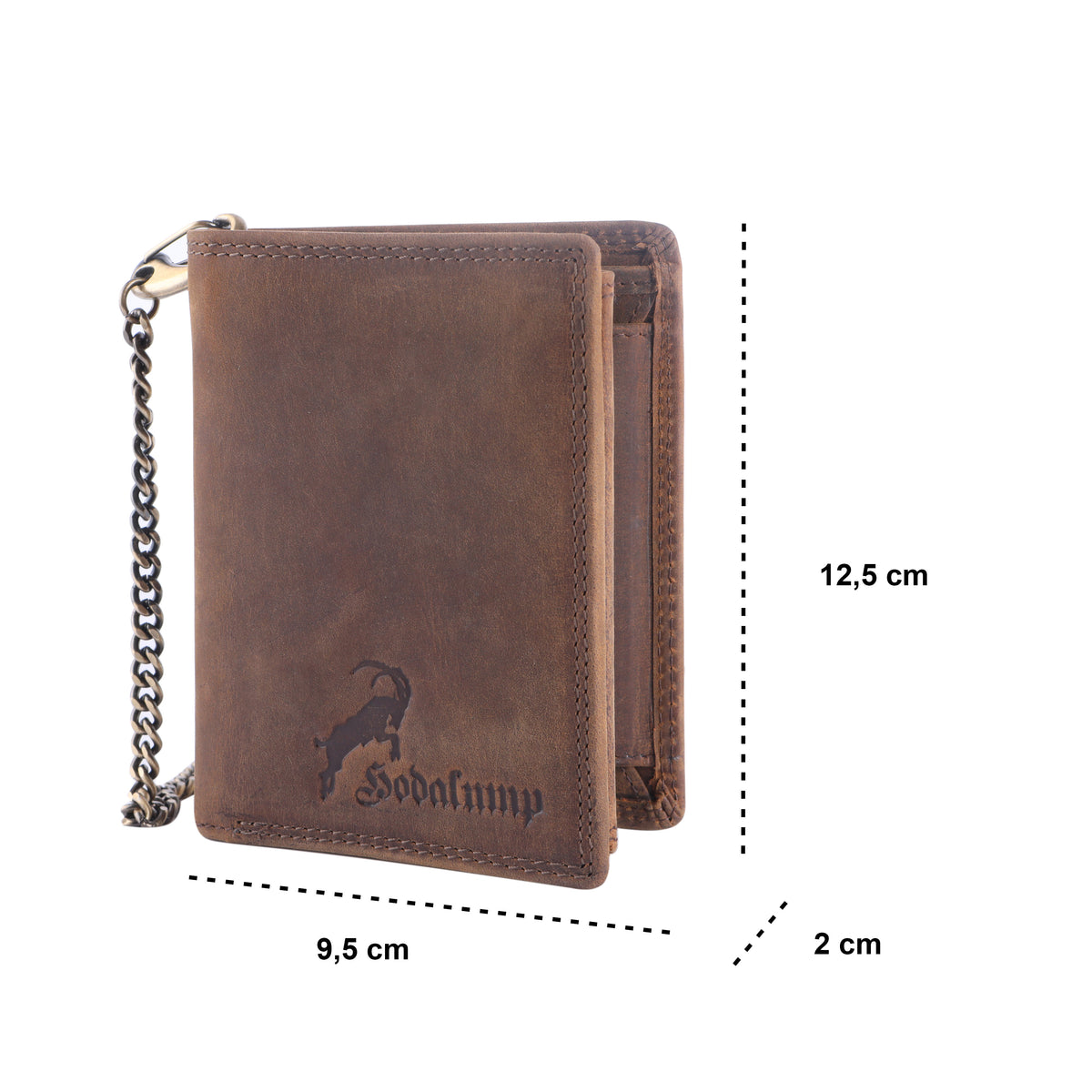 Vertical Wallet with Chain Lenz made of buffalo leather, view 8