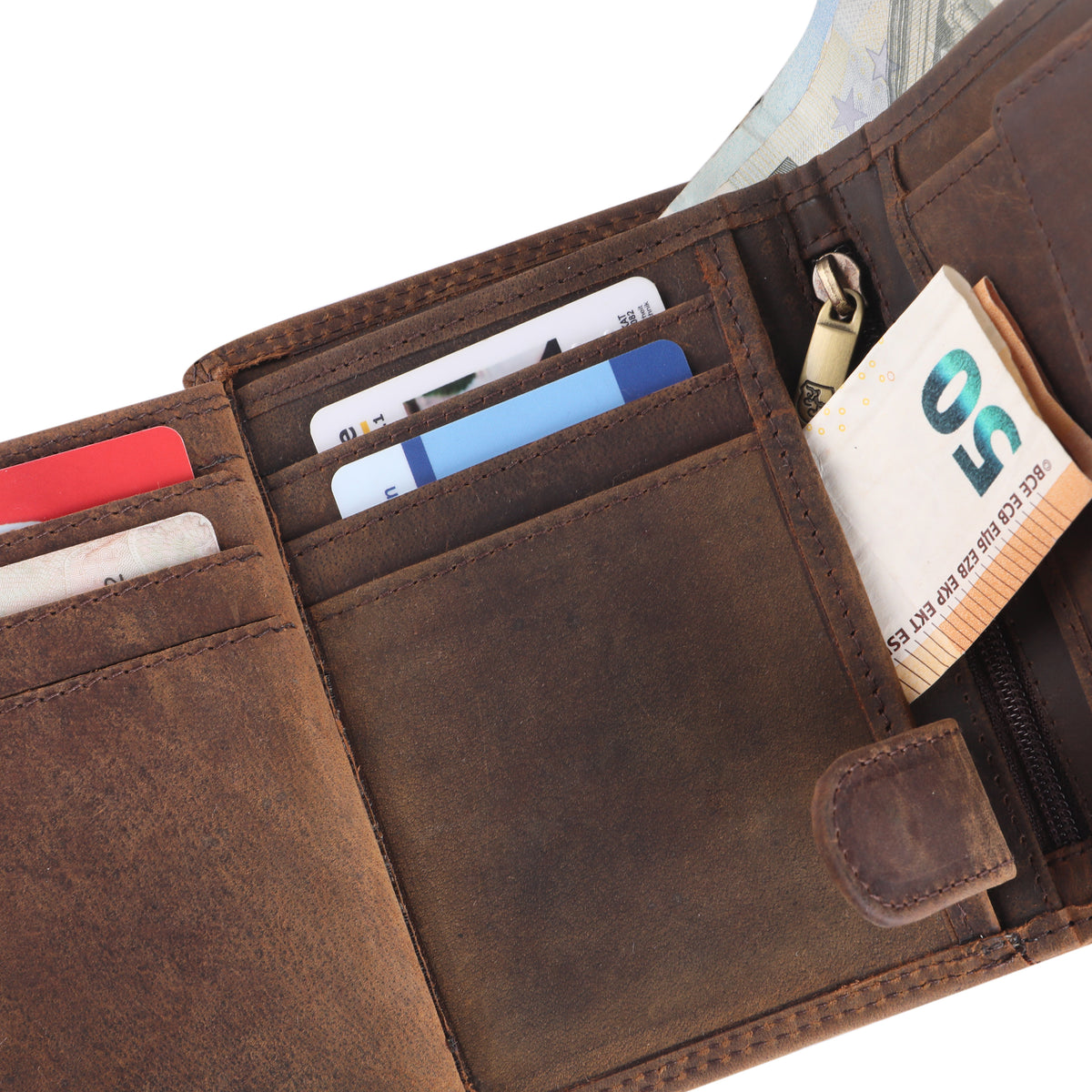 Vertical Wallet with Chain Lenz made of buffalo leather, view 6