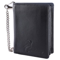 Vertical Wallet with Chain Lenz made of buffalo leather in black, view 12