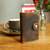 Card Holder made of buffalo leather in brown