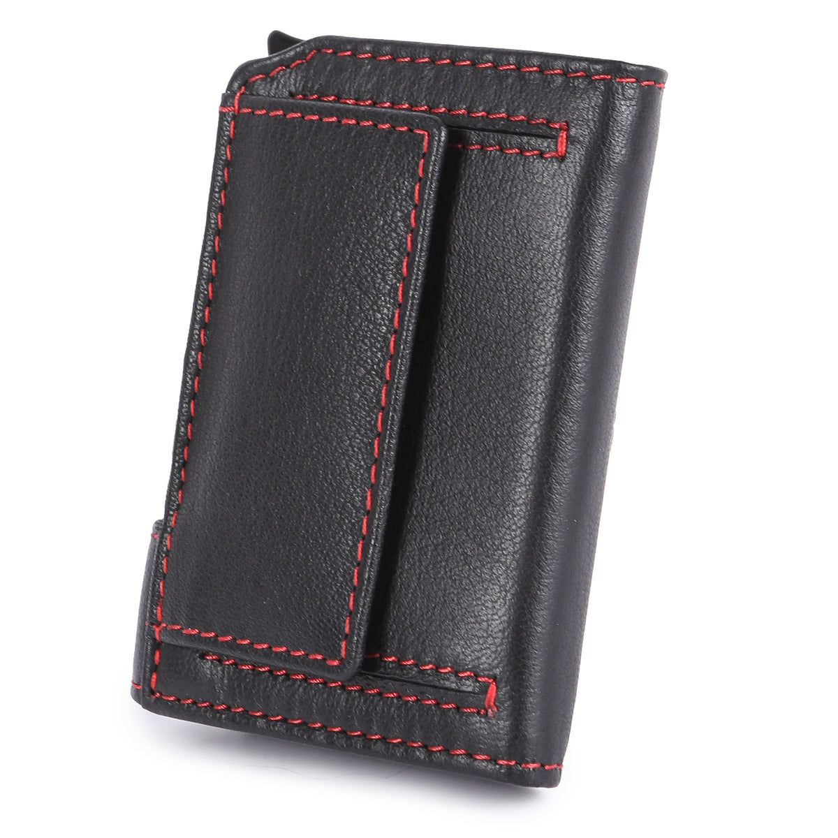 Portacarte Hodalump BLACK/RED in pelle di bufalo, vista 5