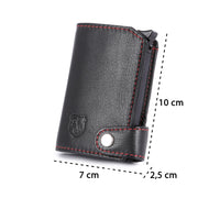 Portacarte Hodalump BLACK/RED in pelle di bufalo, vista 12