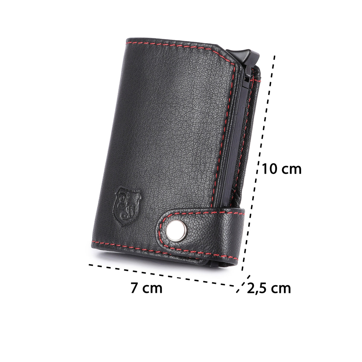Portacarte Hodalump BLACK/RED in pelle di bufalo, vista 12