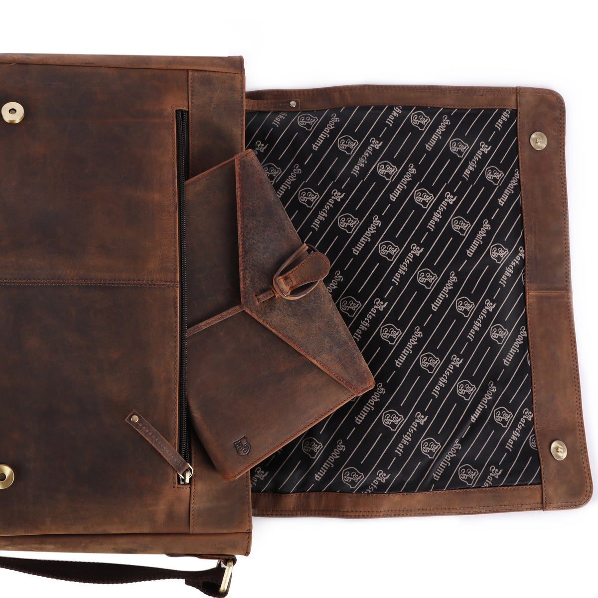 Borsa per laptop con stemma bavarese in pelle di bufalo, vista 9