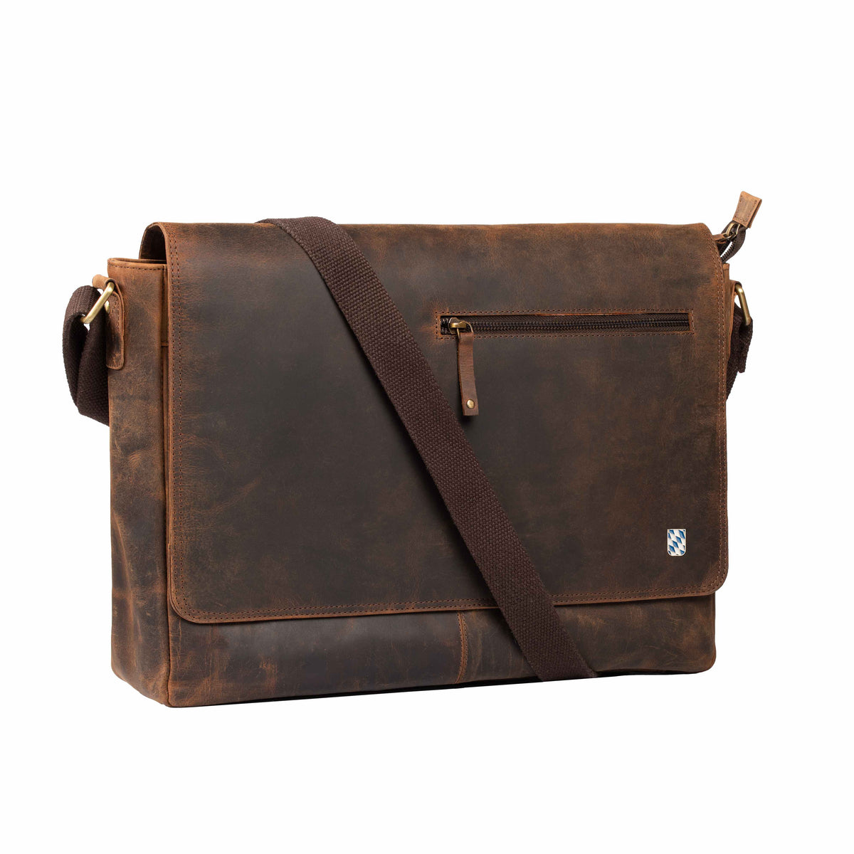 Borsa per laptop con stemma bavarese in pelle di bufalo, vista 4