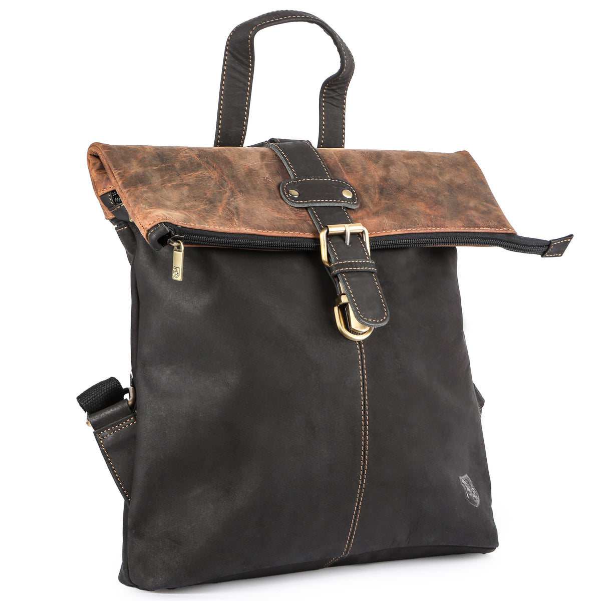 Berg-Rucksack Robi aus Büffelleder in Braun/Schwarz, Ansicht 26