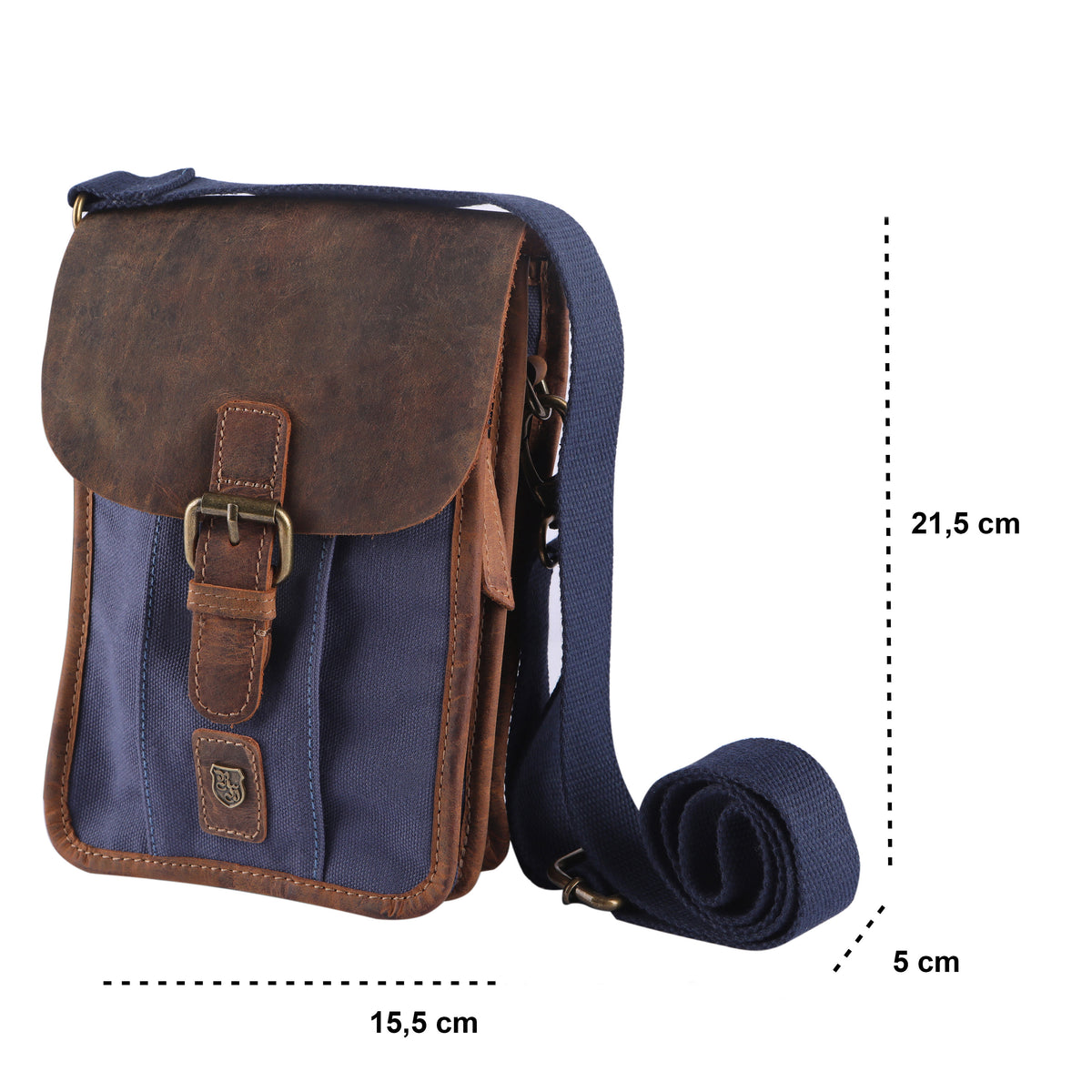 Petit sac bandoulière de voyage en cuir de buffle, vue 3