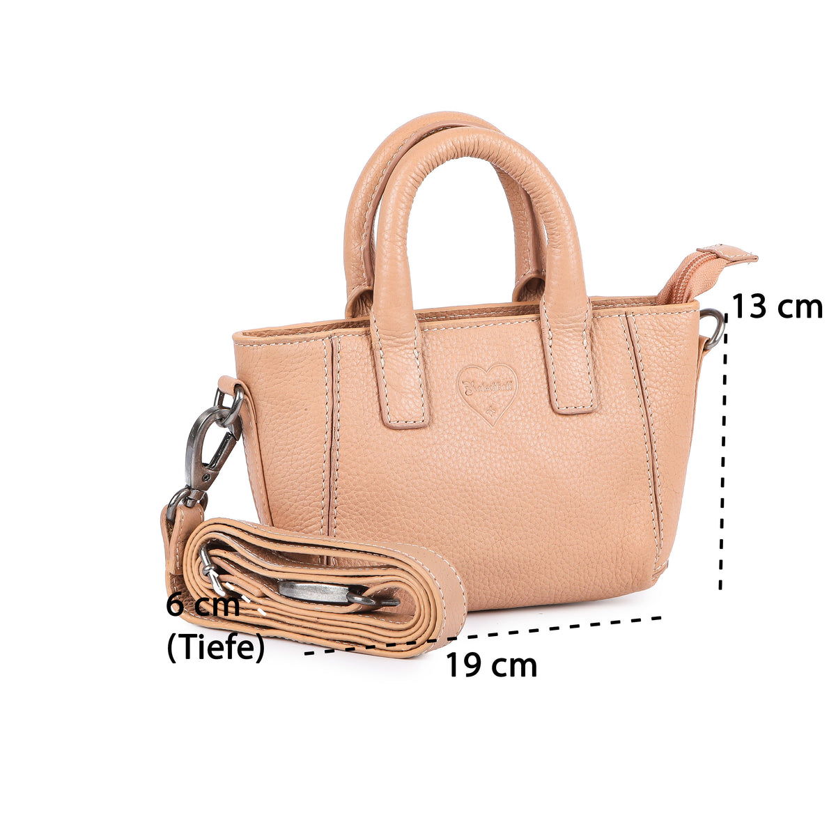 Borsa shopper soft Peach in vera pelle, vista 9