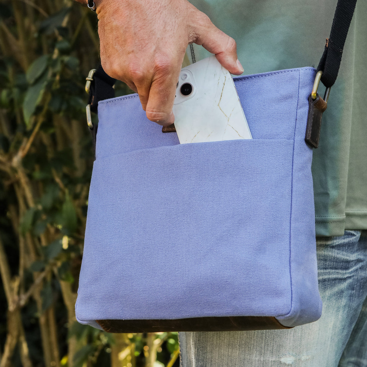 Shoulder Bag Recycled PET made of recycled PET with genuine leather, view 20