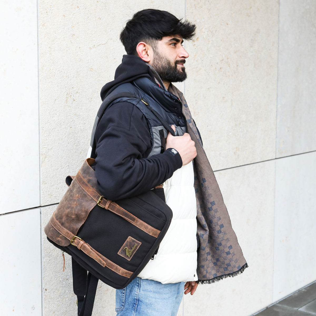 Borsa PET in pelle di bufalo e PET, vista 12