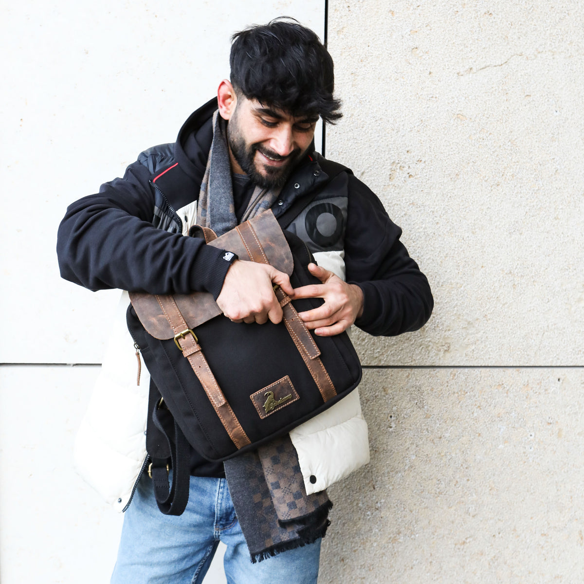 Borsa PET in pelle di bufalo e PET, vista 13