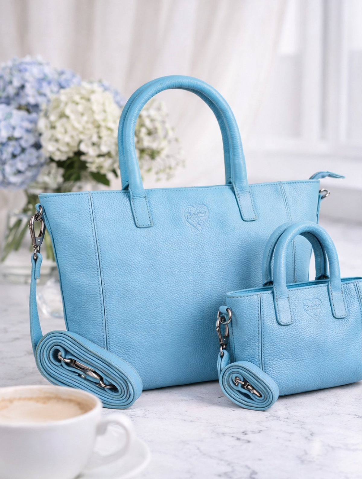 Borsa shopper softblue in pelle di bufalo