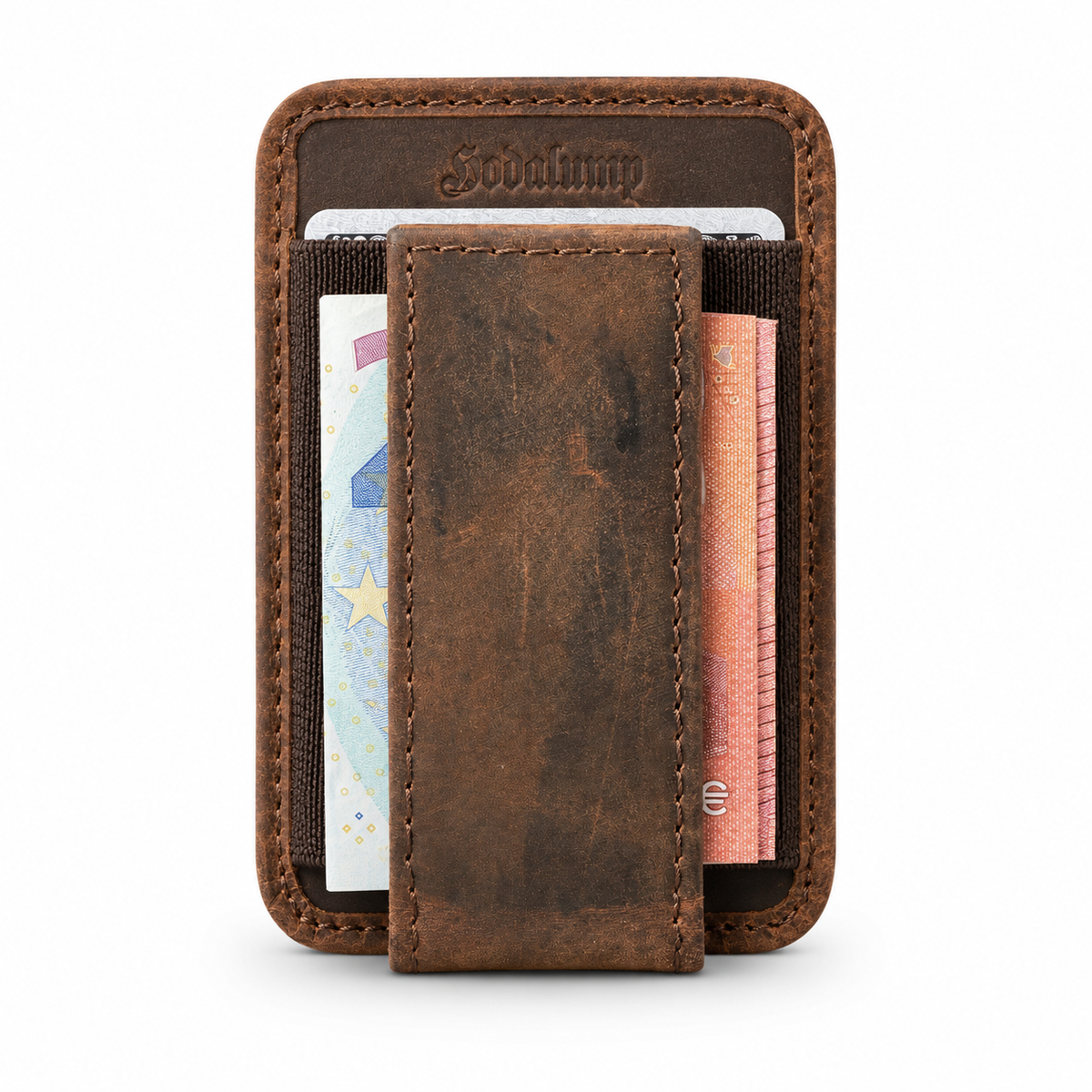 Slim Smartphone Pouch made of buffalo leather, view 2