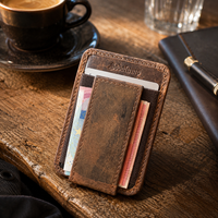 Slim Smartphone Pouch made of buffalo leather, view 3