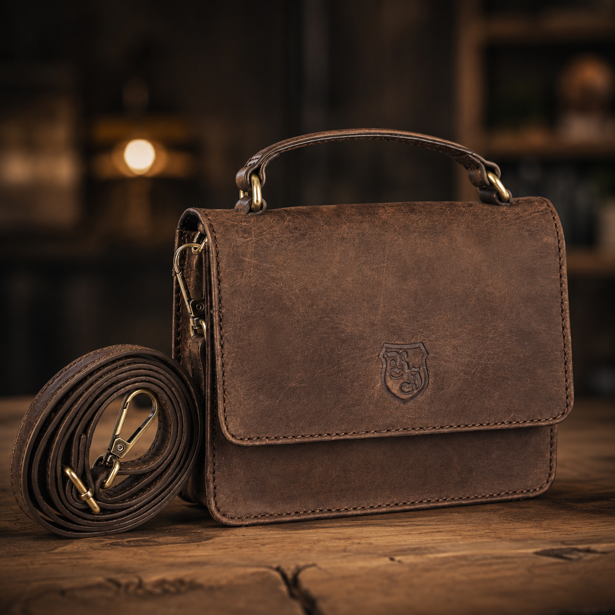 Borsa a tracolla Mini in pelle di bufalo