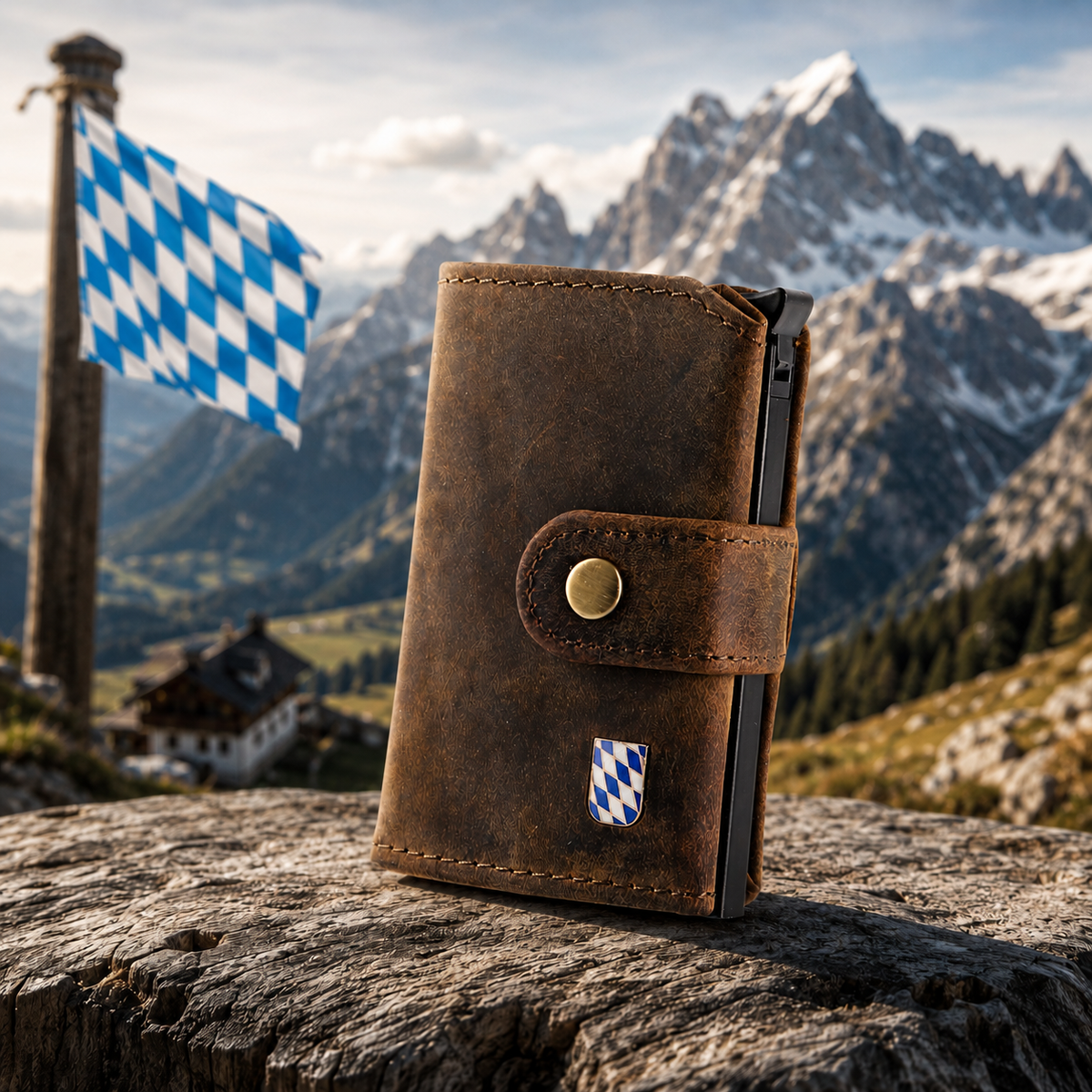 Kartenetui Bayern aus Büffelleder