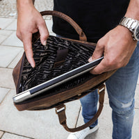 Business Bag Gecko made of buffalo leather in brown, view 5
