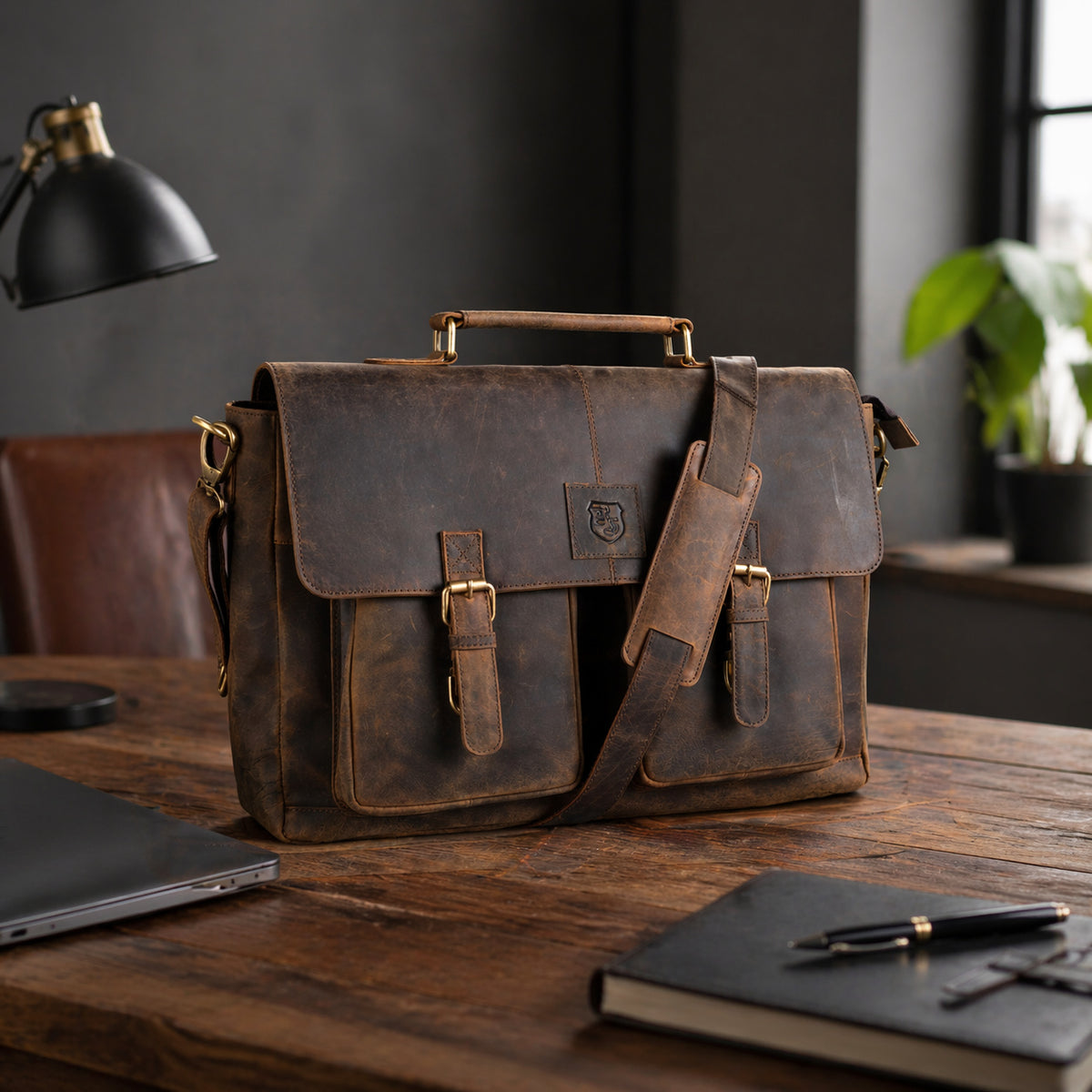 Briefcase Jordan made of buffalo leather
