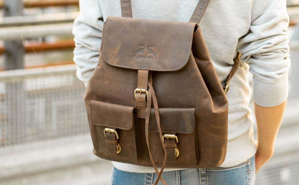 Damenrucksäcke aus Leder in verschiedenen Designs – vielseitiger Lederrucksack Damen für Männer und Frauen geeignet.