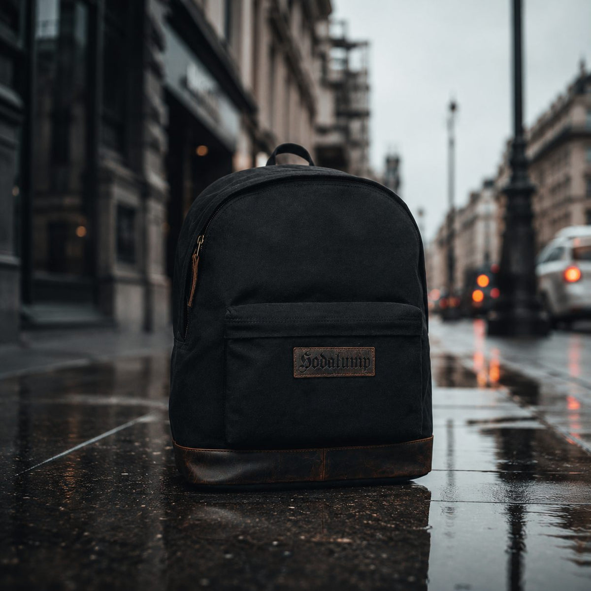 Hodalump City Rucksack color aus Büffelleder in Schwarz-Braun, Ansicht 9