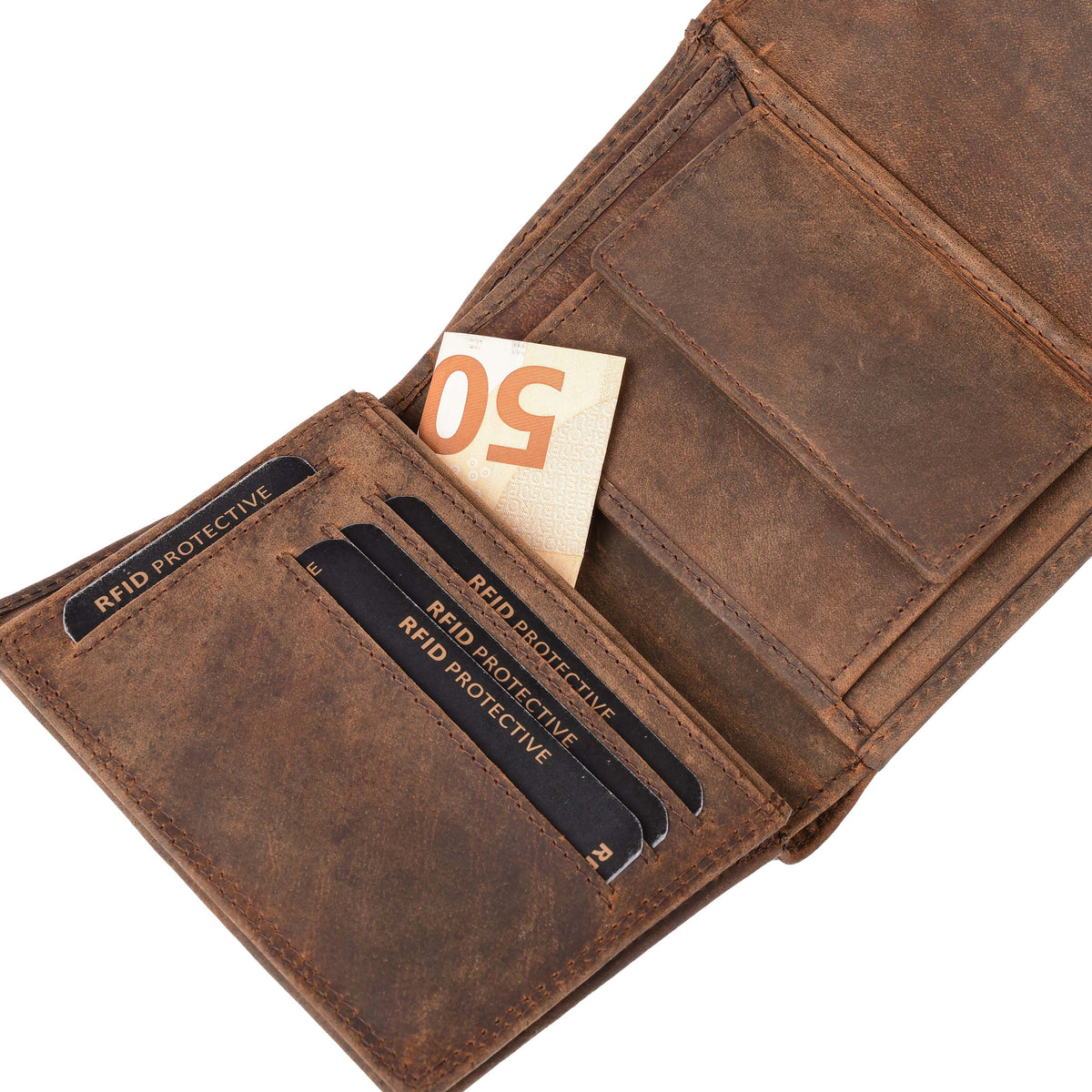 Portefeuille moyen Uschi en cuir de buffle, vue 5