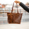 Shopper Handbag Luise made of buffalo leather in brown