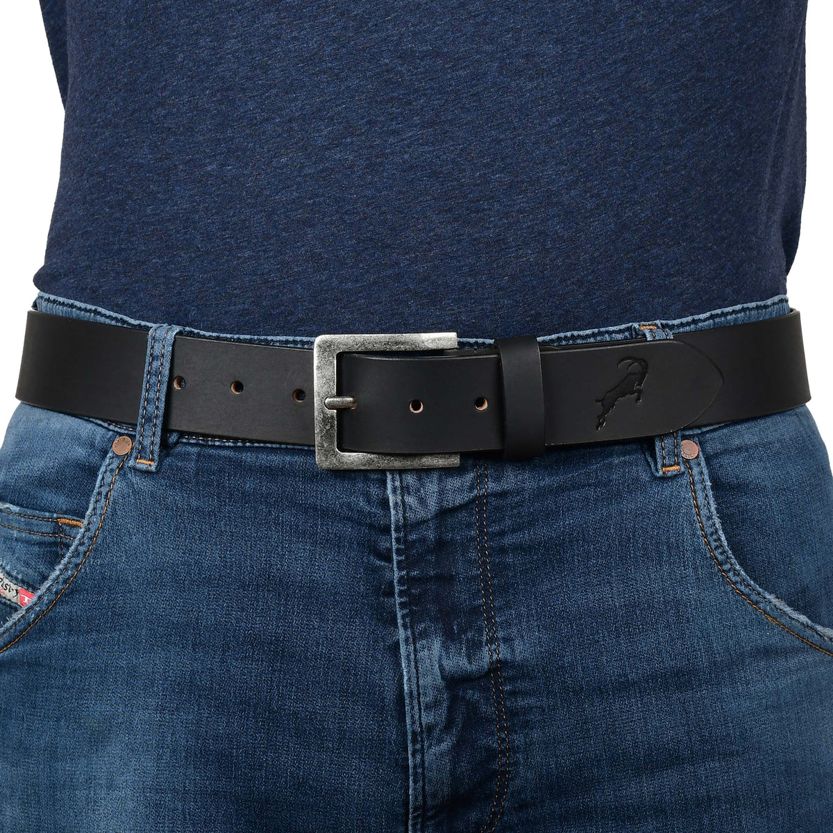 Black Belt made of genuine leather, view 6